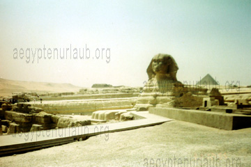 Die Sphinxs und die Pyramiden von Gizeh beim Ägypten Urlaub.